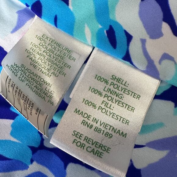 Lilly Pulitzer Puffer Vest Women’s Small Whisper Blue Pockets Full Zip Front - Picture 7 of 9